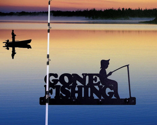 "Gone Fishing" Fishing Rod Holder